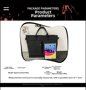 Detail specifications of large capacity black nylon travel bag with size 40x12x32cm
