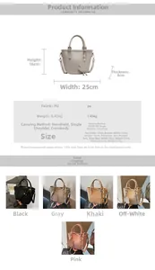 Detail view of stylish PU bucket bag with dog pendant and five color variants