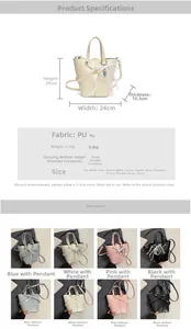 Spécifications de taille et choix de couleurs pour le sac seau en cuir PU ciré à la mode