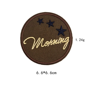 Écusson brodé Morning avec étoiles pour décoration DIY de chapeaux et vestes 6,6cm