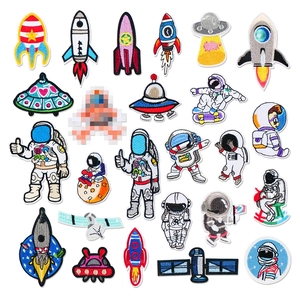 Space Theme Astronaut Planet Rocket UFO Embroidery Patch For Clothing Shoes Bags Decoration Iron On Sewing Applique DIY Repair Patch