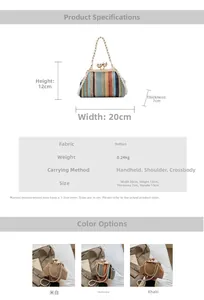 Detailed size specifications for handmade woven clutch with pearl strap and metal clasp