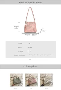 Detailed size and specs of the silk bucket bag with embroidery and tassel decor