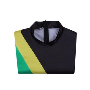 Cool Runnings Jamaica bobsled team cosplay bodysuit with yellow green pattern