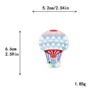 Heißluftballon Aufnäher Bestickt in Blau und Weiß für DIY Kleidung Dekorationen