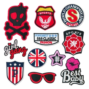 Parches Bordados Geniales Para Ropa Bricolaje Calavera Bandera Británica Escudo Deportivo Bordado Apliques Insignias Para Bolsos Zapatos