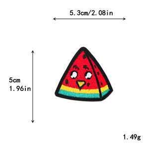 Toppa ricamata anguria cartone animato con viso carino, accessorio cucito fai-da-te rosso