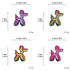 Détails des écussons brodés chien ballon colorés avec dimensions précises et poids exact