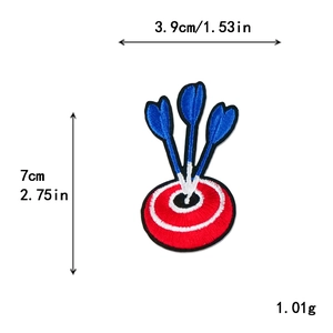 Target and darts embroidered patch for clothing DIY decor, 3.9cm x 7cm size