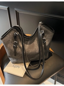 Large Capacity Underarm Tote Bag Marble Texture PU Leather Shoulder Bag For Women Vintage Commuter Fashion Handbag