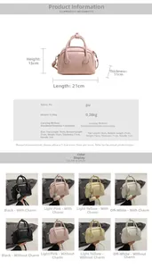 Detailed dimension guide and color selection chart for the vintage PU bowling handbag
