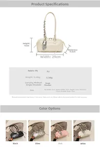 Detail view of stylish butterfly baguette bag showing dimensions and metallic D charm