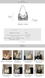 Detailed spec sheet showing size 31x29x11cm and colors of this versatile tote backpack