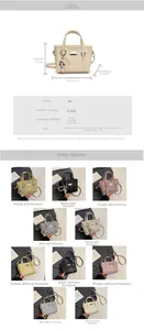 Detailed dimension guide and color options for the stylish PU leather bucket crossbody bag
