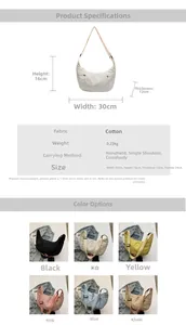 Detailed size chart of the large capacity crossbody bag with 30x16x12cm dimensions