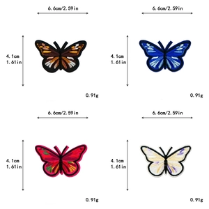 Patchs brodés papillon détaillés en quatre dégradés pour la décoration de vêtements
