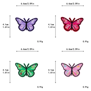 Tableau détaillé des tailles pour écussons papillons brodés colorés de 6,6 cm pour le DIY