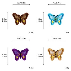 Spécifications de taille pour les écussons brodés papillon dégradé pour vêtements DIY