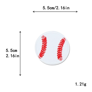 5.5cm round baseball embroidery patch for DIY clothing and hats with 2.16 inch diameter