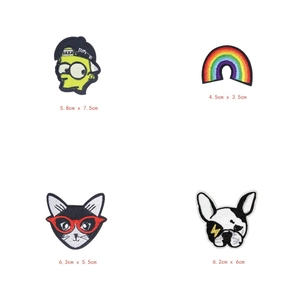 Detailed embroidery texture on assorted fashion patches for DIY clothing and bag decor