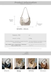 Detailed size guide for versatile PU leather backpack with dimensions and color options