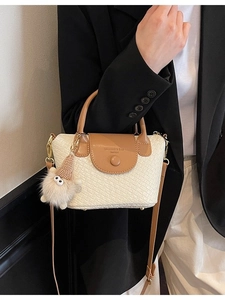 Schicke zweifarbige Handtasche in Creme und Braun mit abnehmbarem Schultergurt
