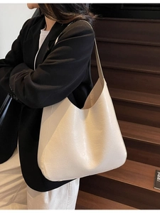 Sac sous le bras minimaliste crème de grande capacité pour femme avec bandoulière