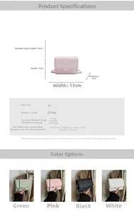Detailed size specifications for mini woven chain crossbody bag with PU leather dimensions