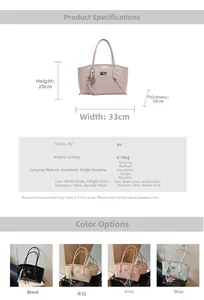 Detailed product size chart and color options for cartoon embossed tote bag