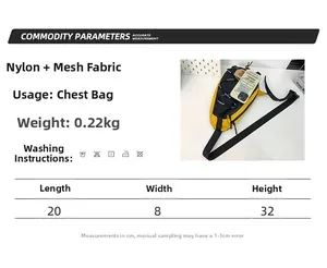 Guide des tailles détaillé et spécifications du sac de poitrine léger en nylon outdoor