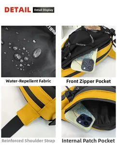 Détails du tissu résistant à l'eau, poche zippée et sangle renforcée du sac de plein air