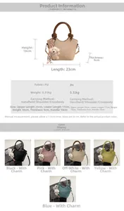 Tableau des tailles et spécifications détaillées pour le sac seau en cuir PU avec mesures