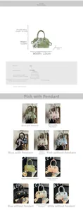 Detaillierte Größentabelle und Farboptionen für die stylische PU-Leder Boston Tasche