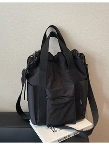 Women Large Capacity Multi-Functional Canvas Tote Bag Waterproof Nylon Drawstring Backpack Shoulder Crossbody Bag For Travel