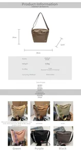 Size chart showing 28x20x12cm dimensions for the lightweight oxford cloth crossbody bag
