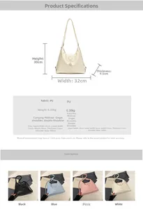 Detailed size chart and multi-color views of the star-patterned PU leather tote bag