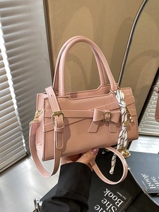 Damen Mode PU Leder Schleife Handtasche Mit Schal Schlüsselanhänger Kleine Quadratische Umhängetasche Verstellbarer Gurt Retro Satchel