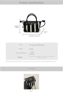 Specifiche dettagliate delle dimensioni per borsa a trapezio con tracolla da 126 cm