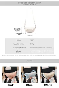 Detailansicht der New-Chinese-Hobo-Bag mit Schmetterlingsstickerei und Maßen des Produkts
