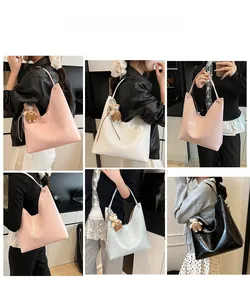Collage of four minimalist tote bags in different colors with a cute bear charm