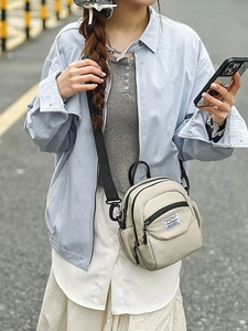 Women Japanese Casual Nylon Shoulder Bag Mini Crossbody Bag Multi Pocket Water Repellent Shell Shape Travel Backpack Purse