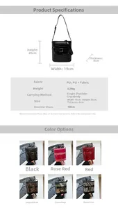 Detailed size specifications for a stylish PU bucket bag featuring belt buckle decor