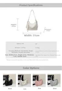 Detailed size chart and four-color display of the faux snake texture tote bag