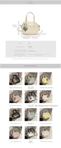 Spécifications de taille et options de couleurs pour le petit sac carré tendance en PU