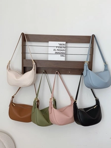 Litchi pattern hobo shoulder bags in multiple colors with golden metal hardware