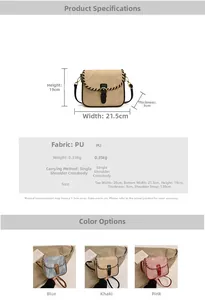 Detaillierte Größenangaben und Materialtabelle für PU-Leder Umhängetasche Satteltasche