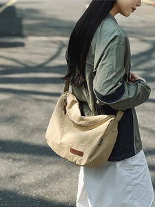 Minimalist beige nylon crossbody bag with large capacity for outdoor summer fashion