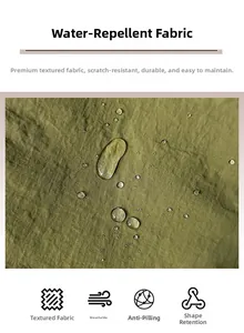 Detail von wasserdichtem olivgrünem Funktionsstoff mit Wasserfestigkeit und Abriebschutz
