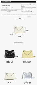 Guide détaillé des dimensions et tailles pour sac seau minimaliste en cuir PU à chaîne