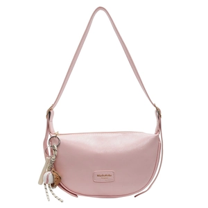 Sac hobo rose en cuir PU avec pendentif de baseball sportif et texture grainée